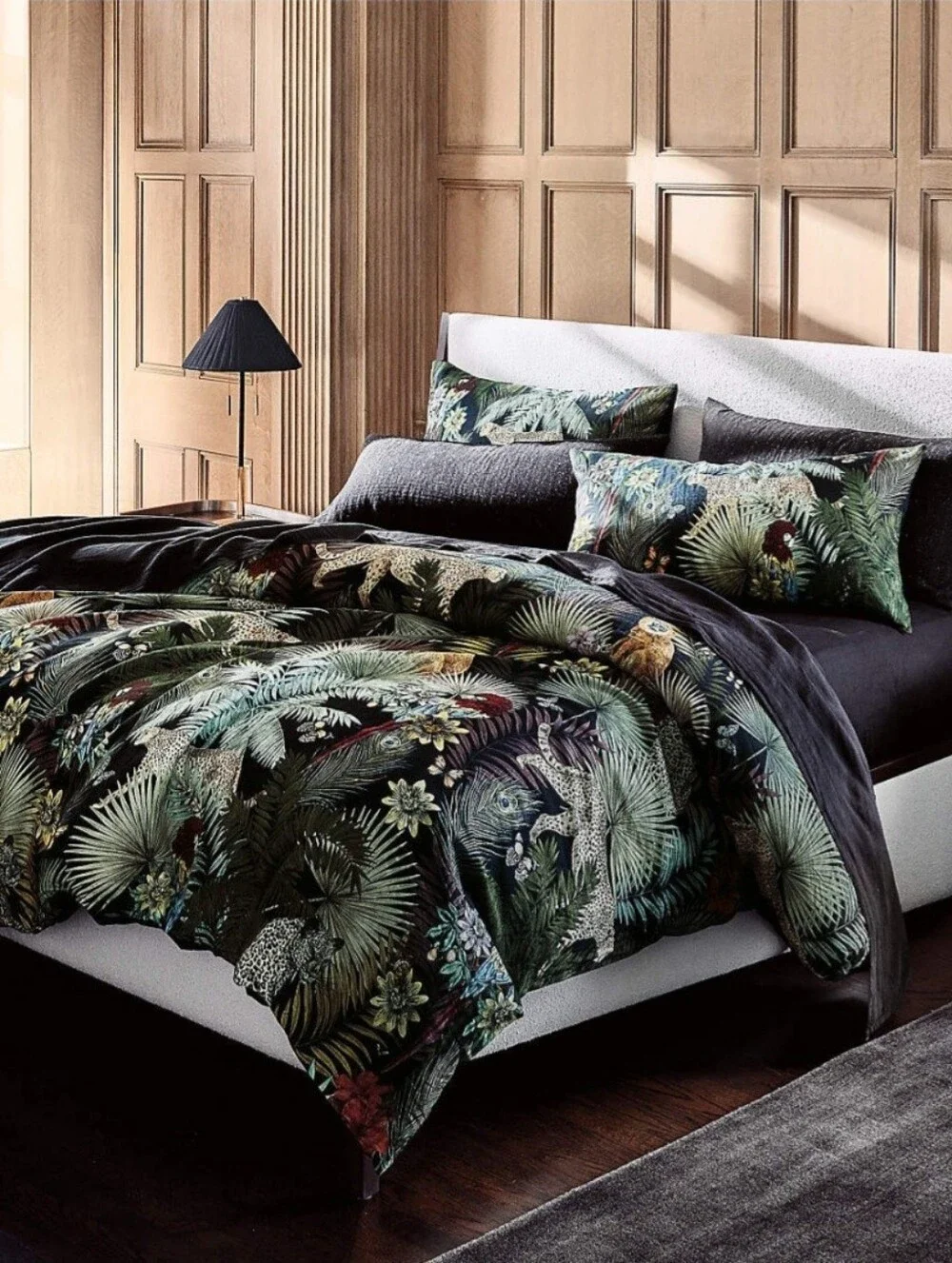 Exclusive Best Seller Palm Grove Linen King Duvet Cover Black & Tencel